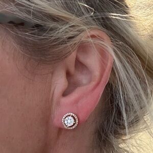 14k yellow gold natural diamond stud earrings